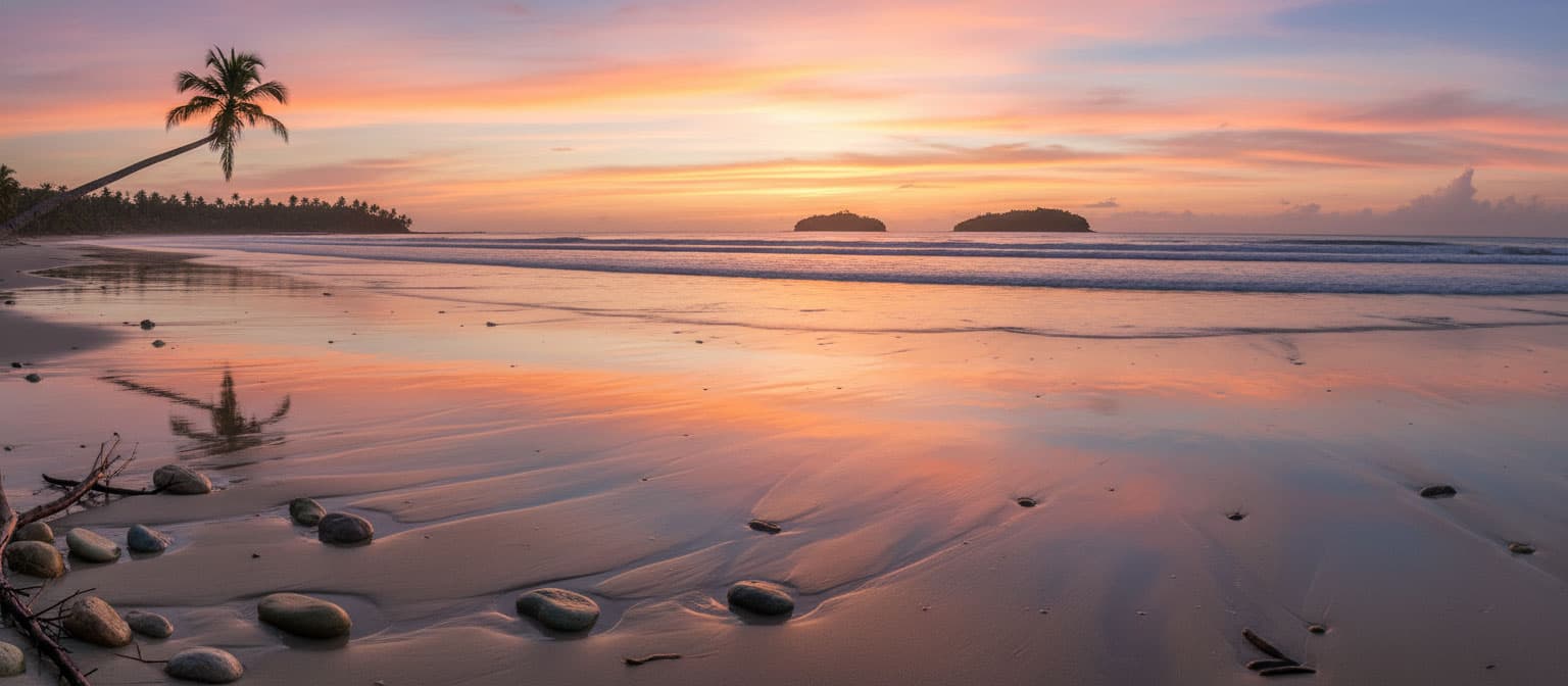 Beach in Panama at sunrise